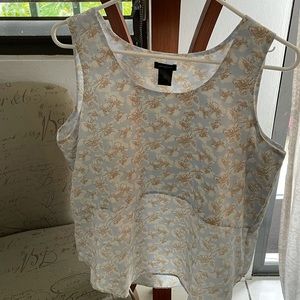 Ann Taylor no sleeve floral print blouse